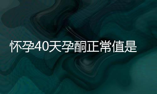 怀孕40天孕酮正常值是多少