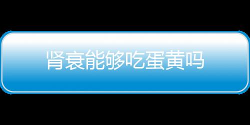 肾衰能够吃蛋黄吗